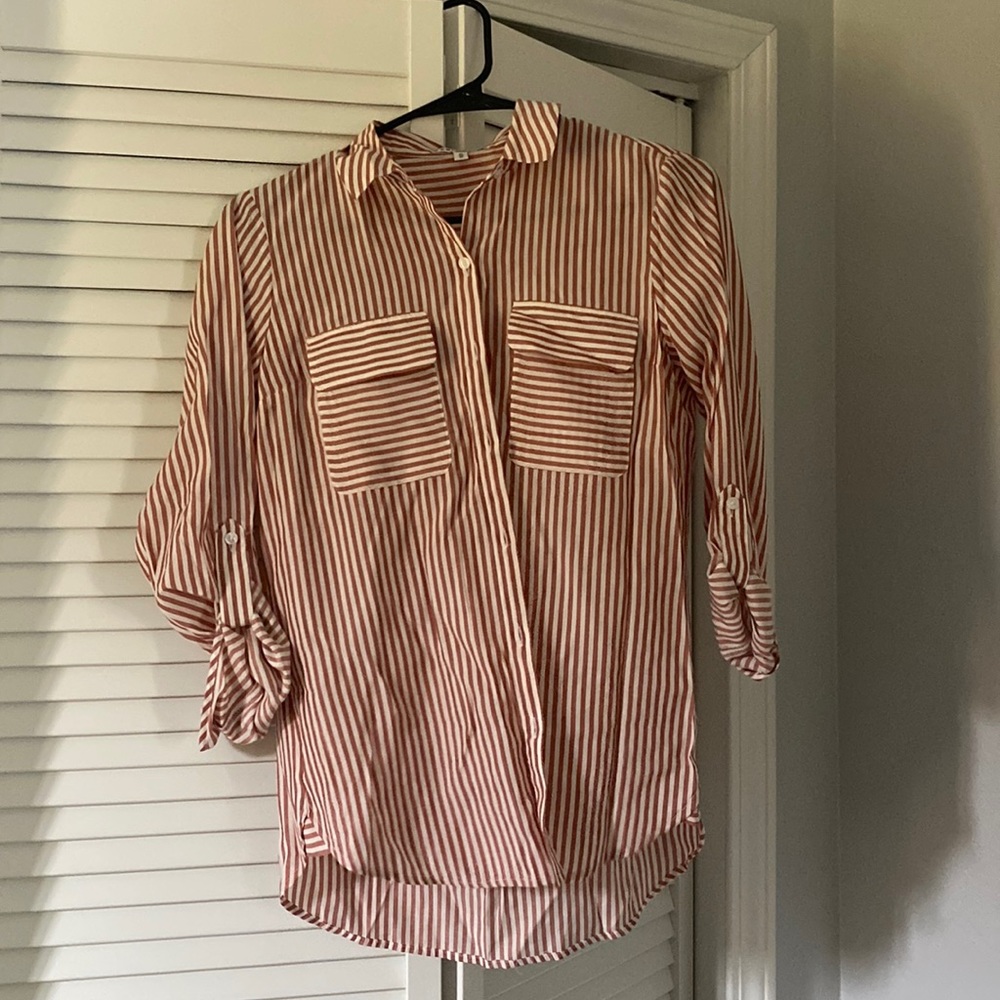 Express striped work shirt button down professional wear